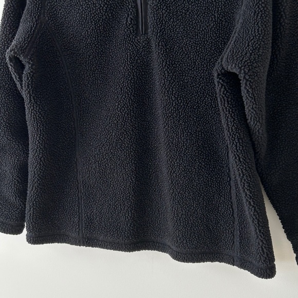 Lands End Black Sherpa Fleece Half Zip Pullover - Picture 5 of 16